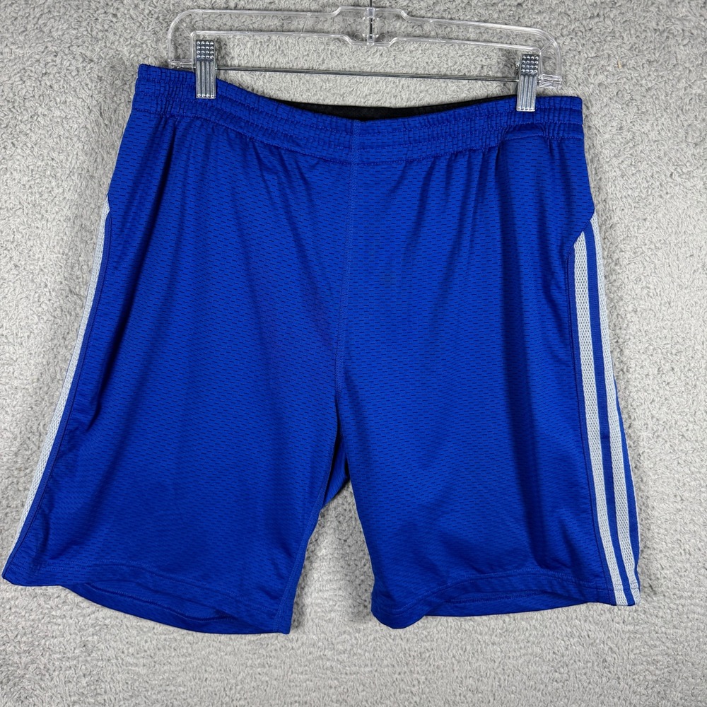 Adidas Marathon 10 Mens Blue Climacool Mesh Running Shorts Size M Zip Pocket